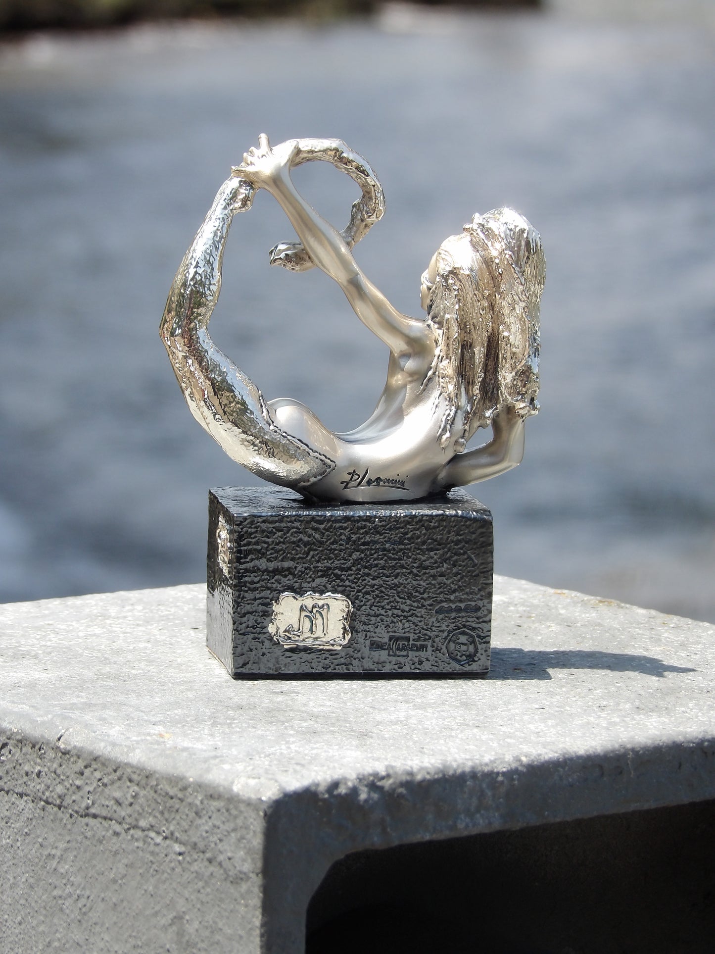 Silver-Coated Resin Zodiac Sign “Scorpio” with Black Finish