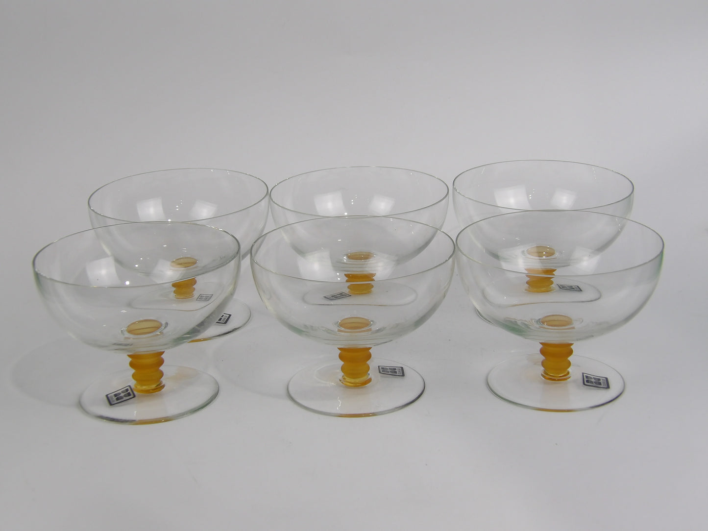 Amber stem low champagne sherbet glass 6pcs