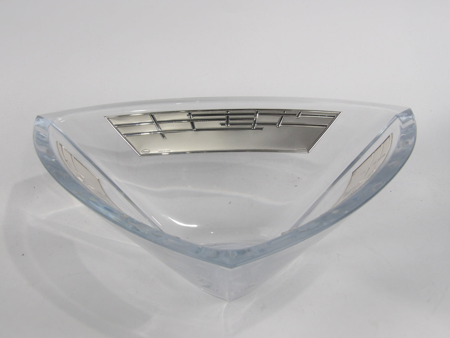 Clear Glass Bowl with silver coated bilaminate