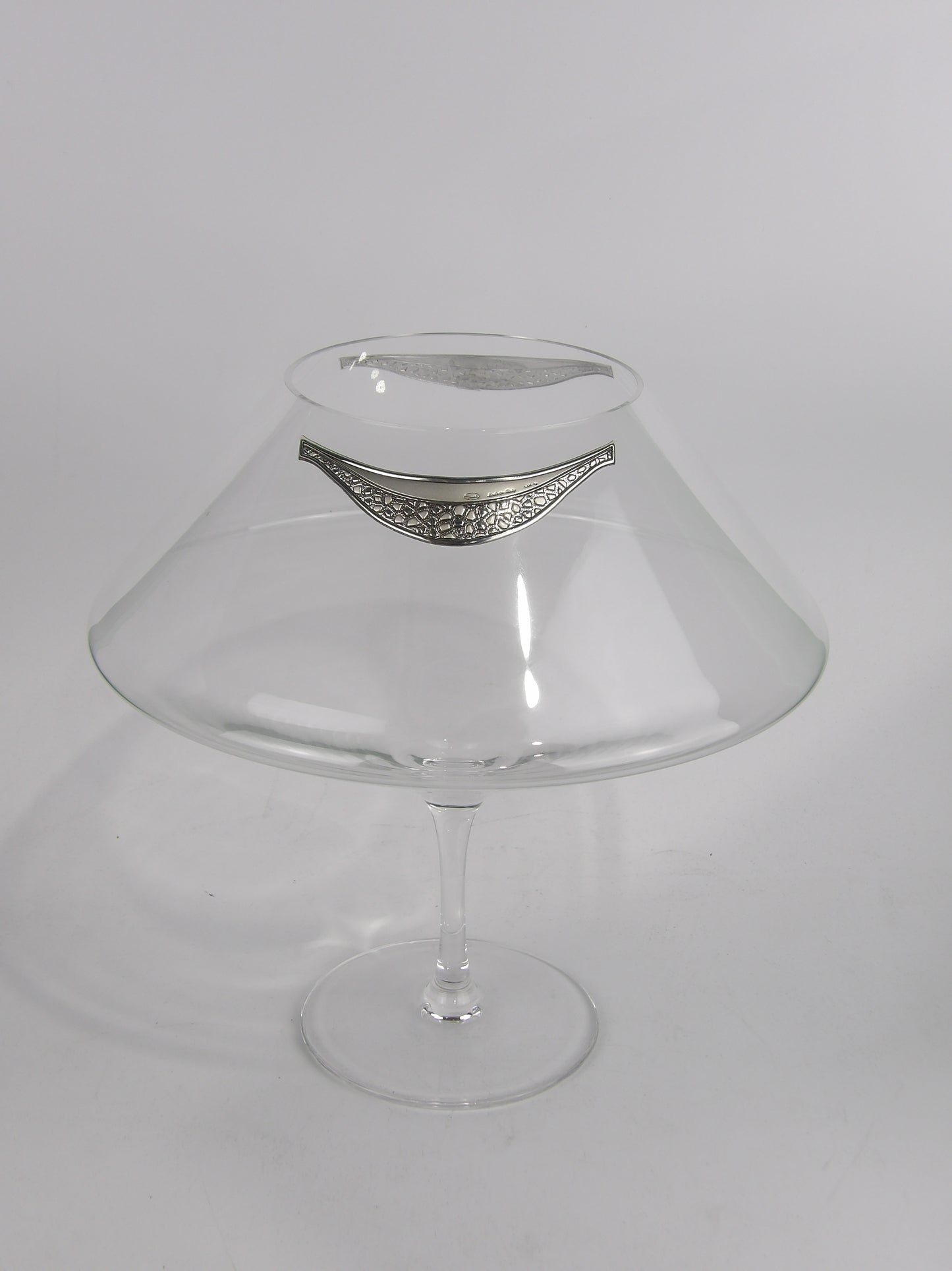 Clear Glass Candle Holder with Silver-Coated Bilaminate