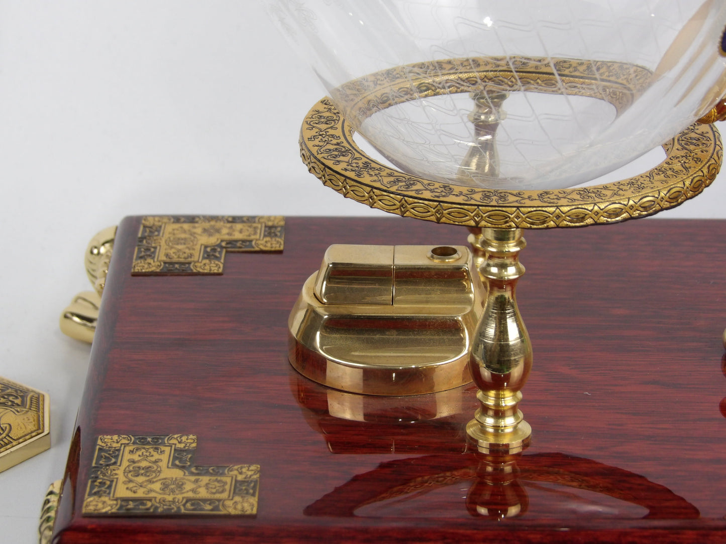 Bohemia Handmade Martini Glass Set with warming torch and Two Extra Cups