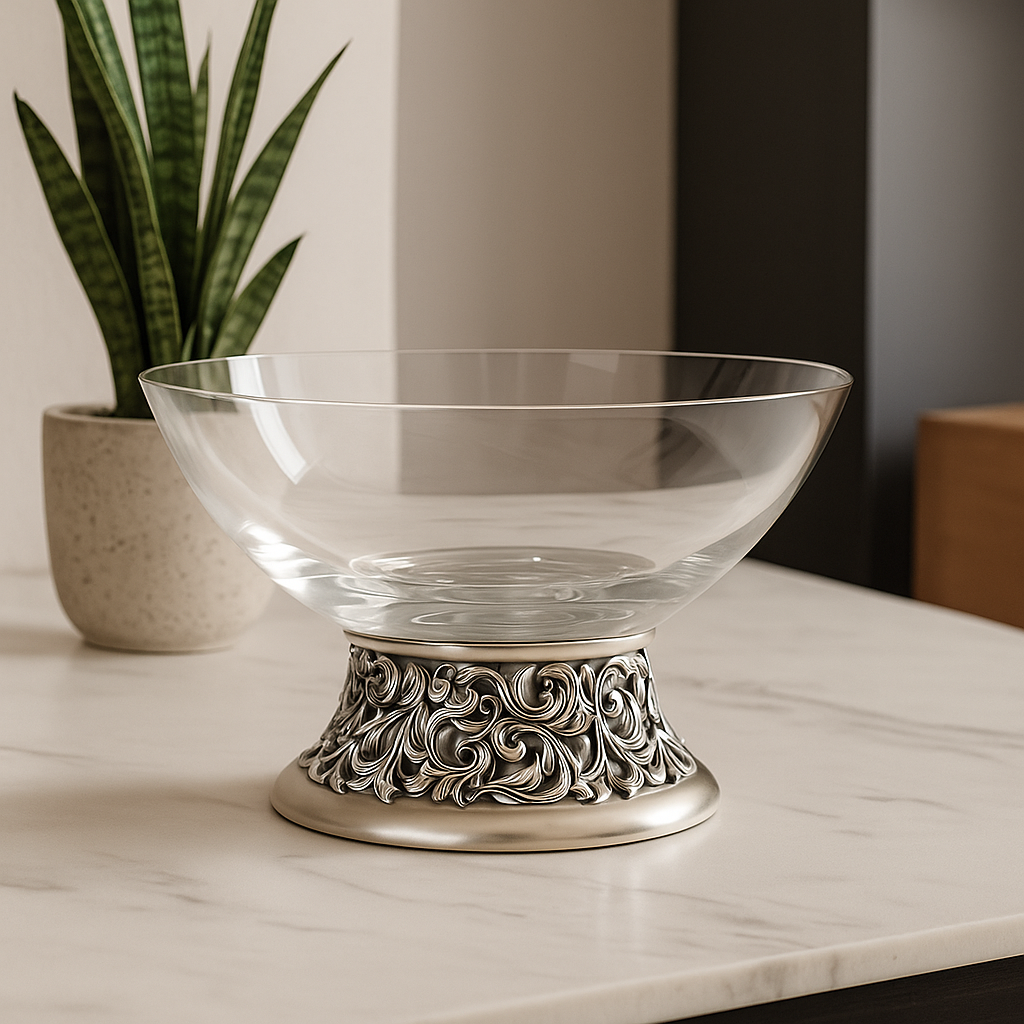 Centerpiece crystal and silver resin – Baroque Style