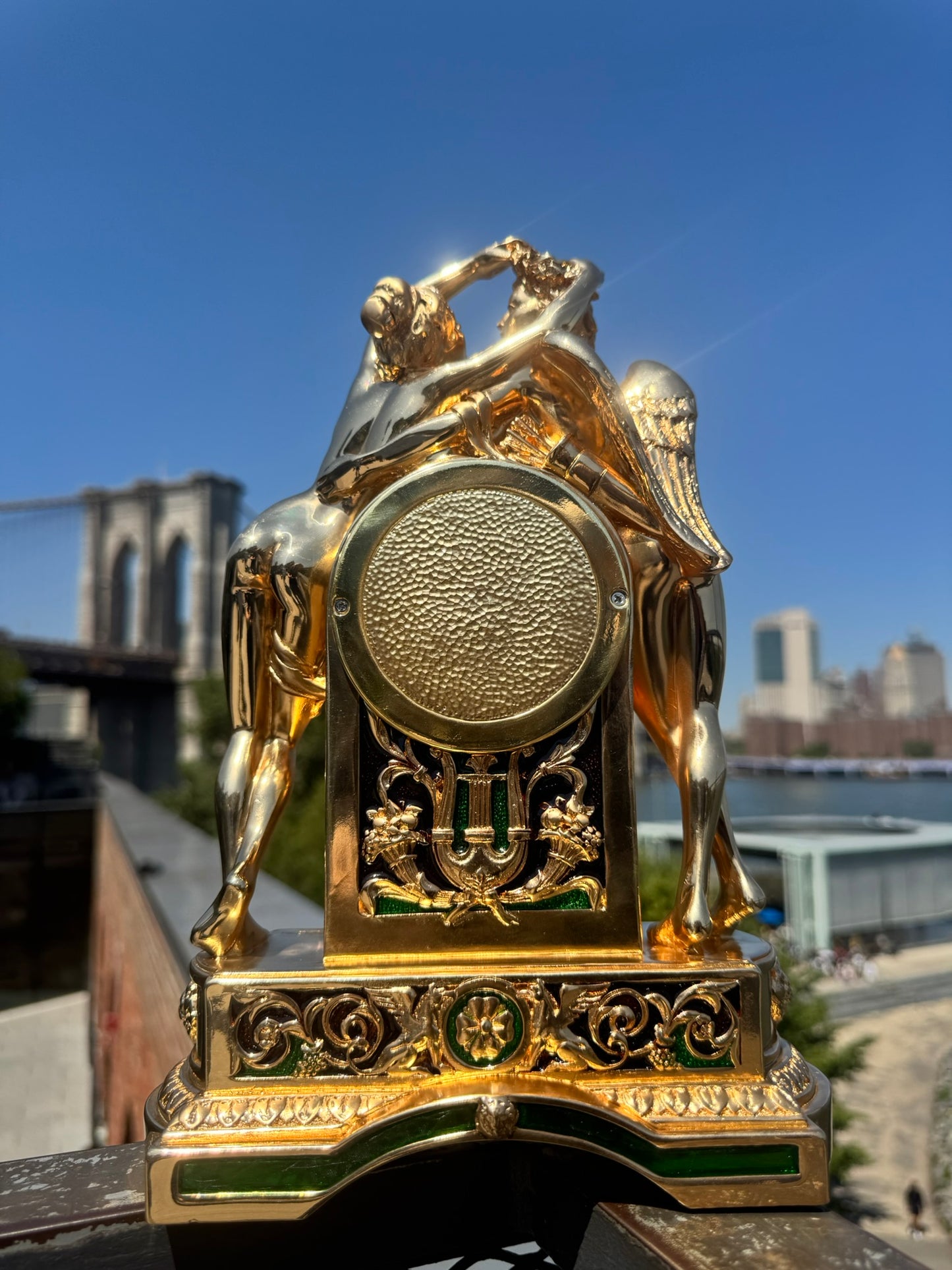 Eros and Psyche Golden Clock - A Timeless Tale of Love and Devotion