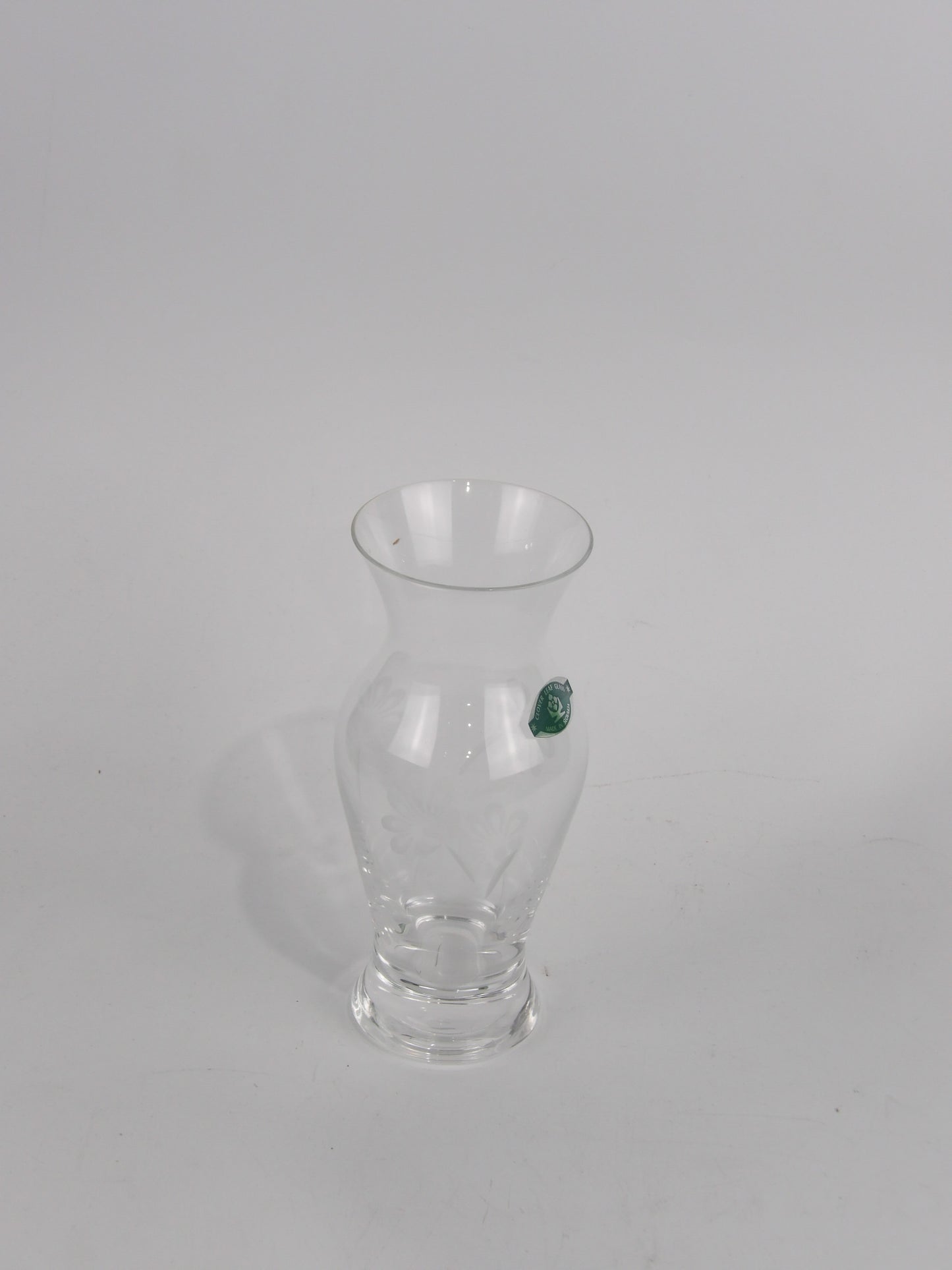 Bohemia handmade Clear Glass Vase with Flowers Design