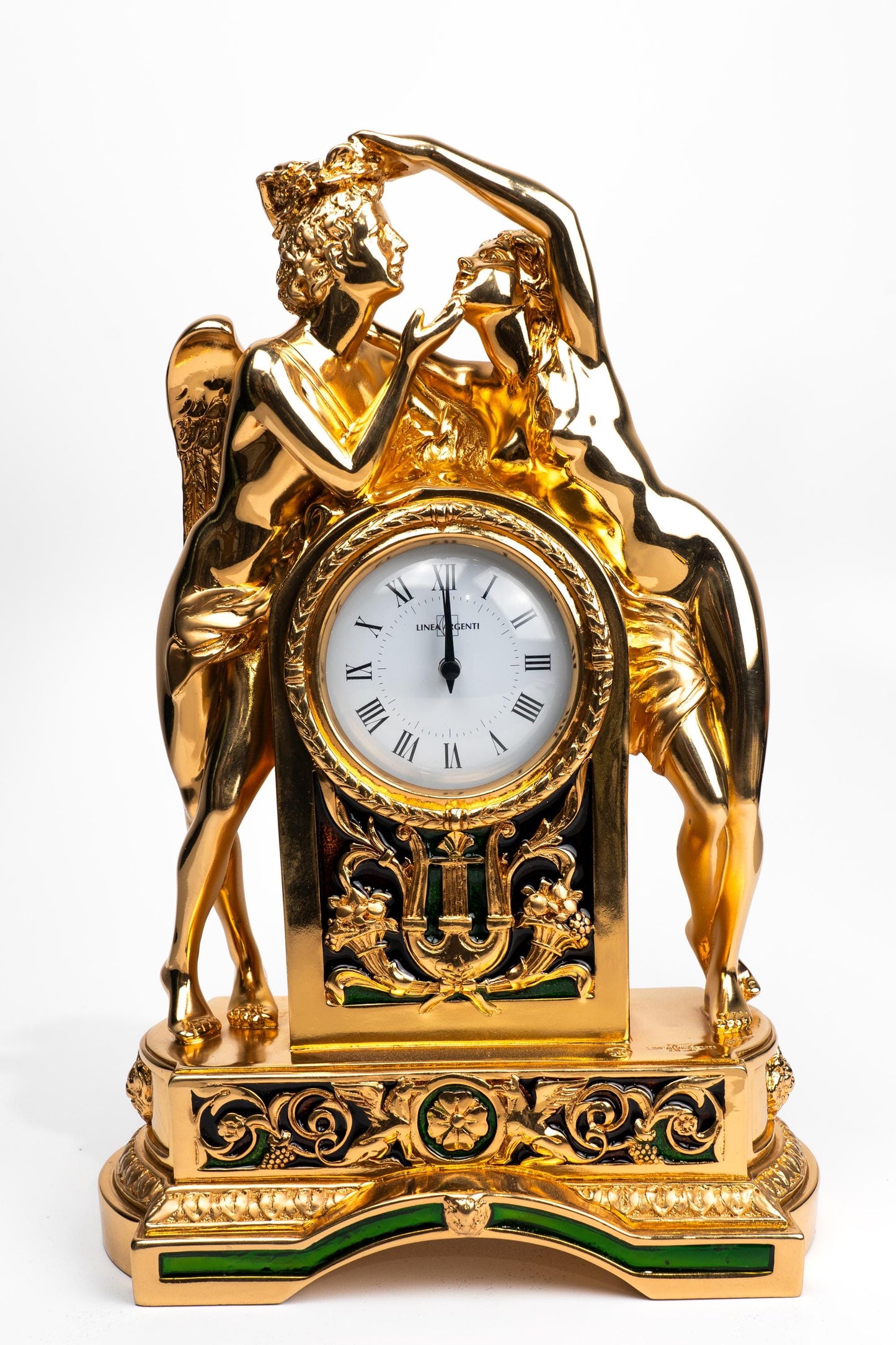 Eros and Psyche Golden Clock - A Timeless Tale of Love and Devotion