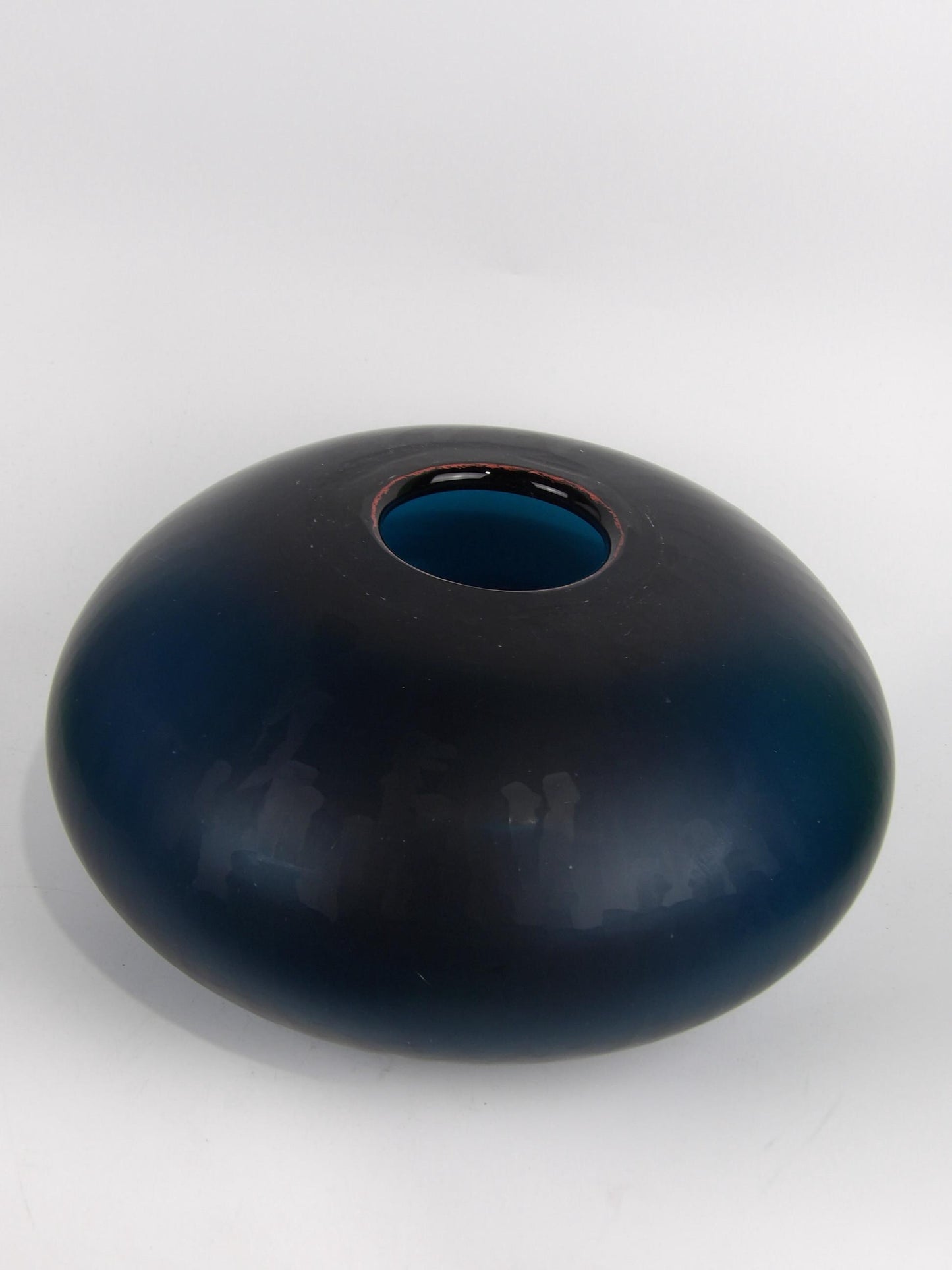 Handmade Grey-Blue Cut Bowl