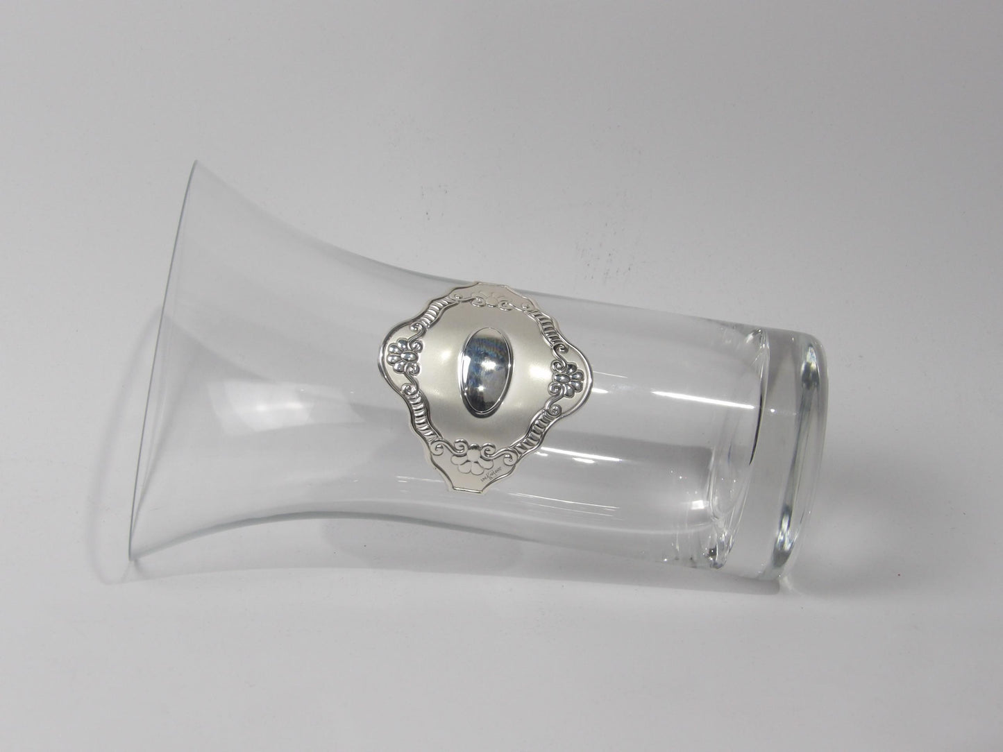 Jarrón de cristal hecho a mano con baño de plata