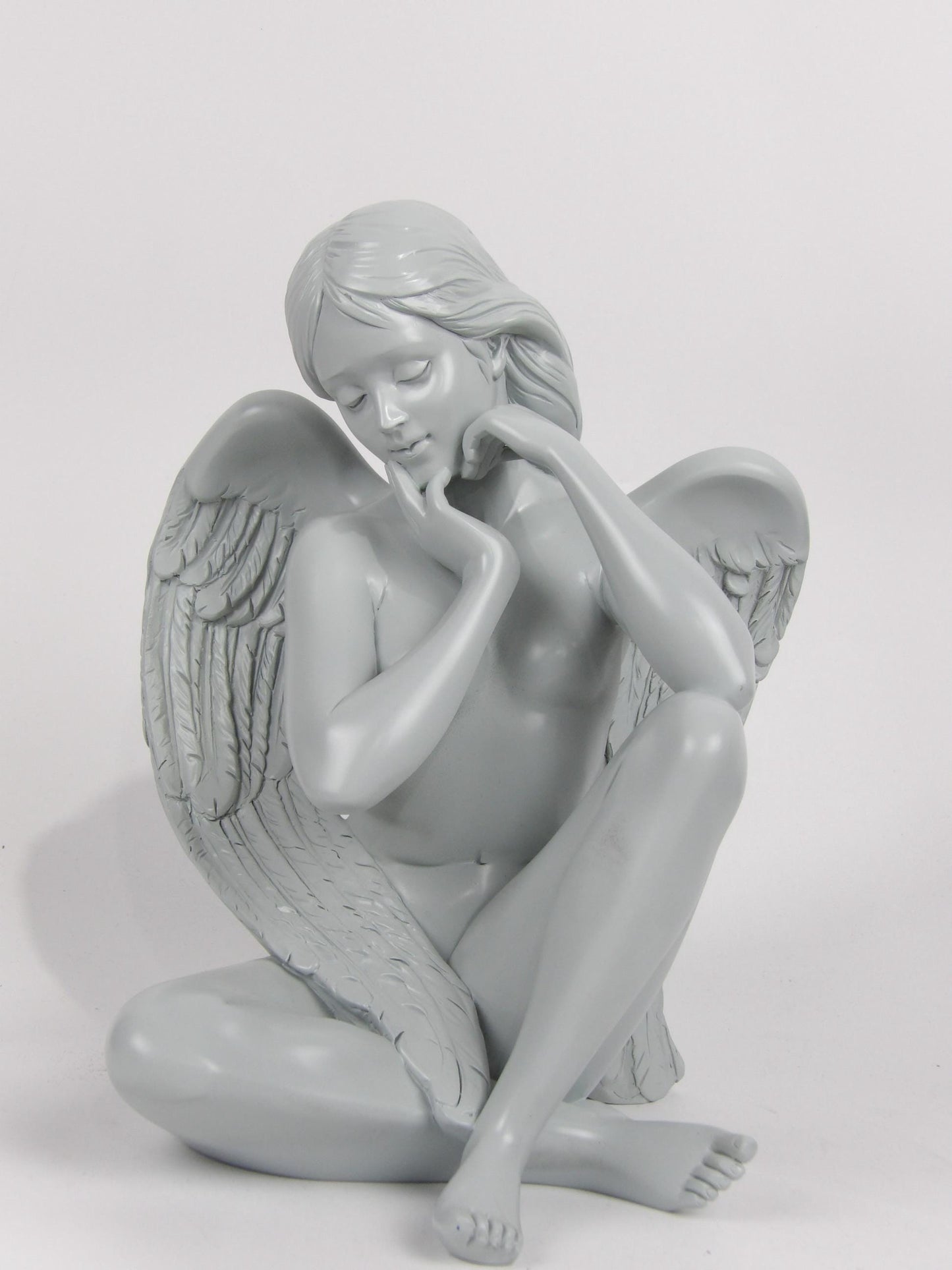 Hand-Painted Angel Statue - Serene and Elegant Decor