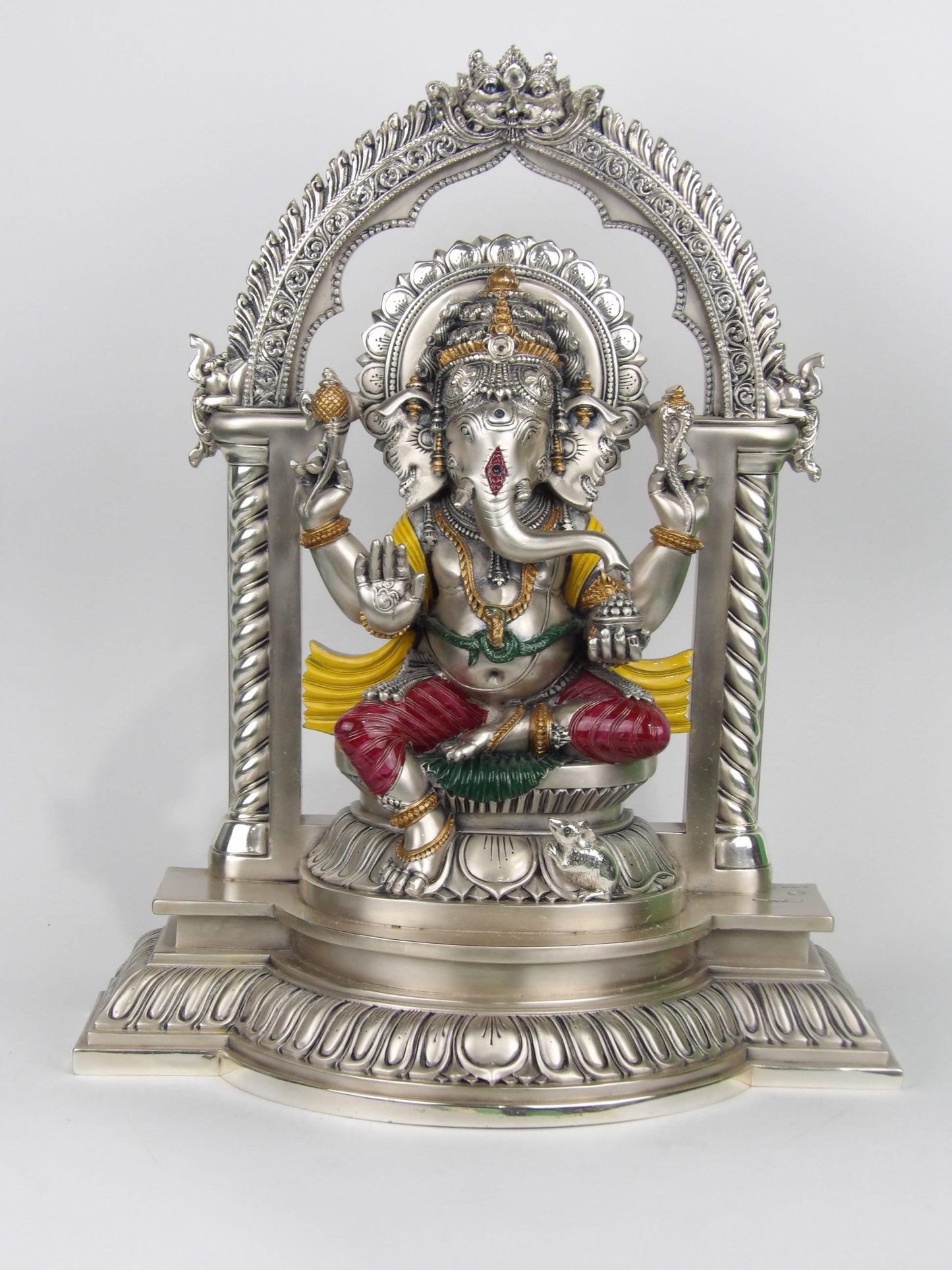 Handmade Ganesha with Arch in Gold and Silver