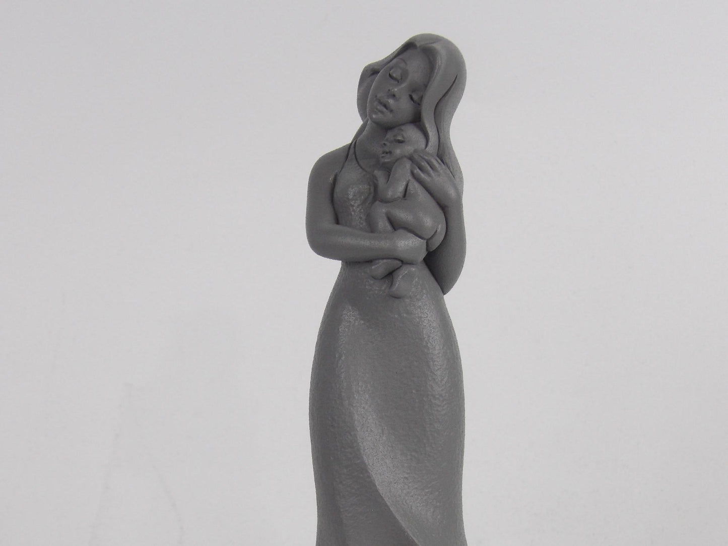 Grey Resin Sculpture – Woman & Child