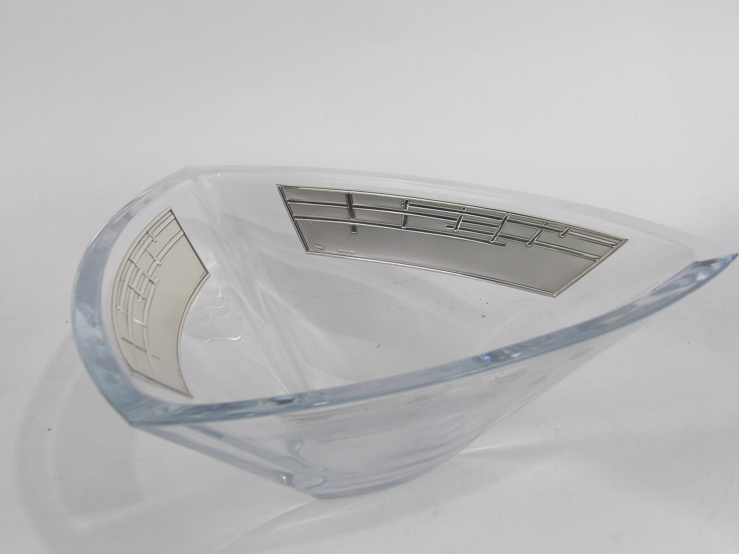 Clear Glass Bowl with silver coated bilaminate