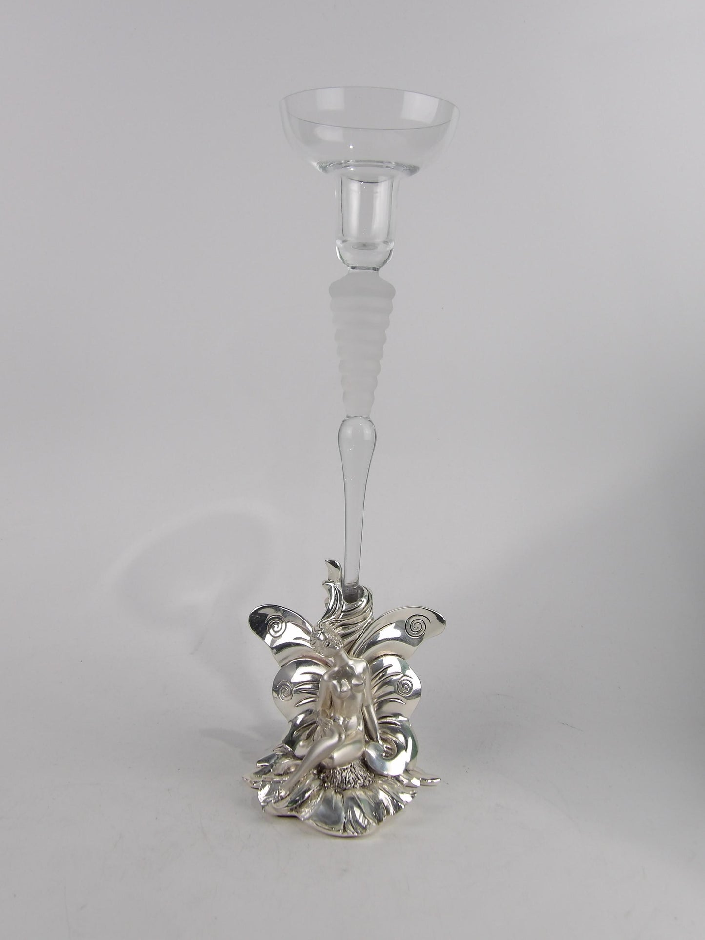 Silver Coated Resin Candle Holder