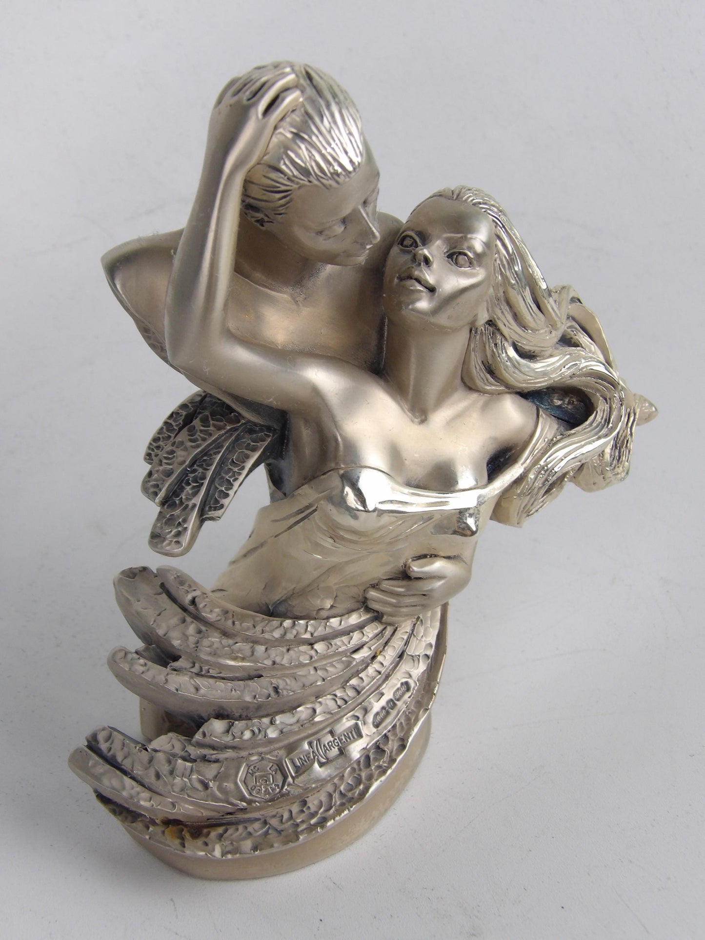 Statue "Lovers" in Silver Resin