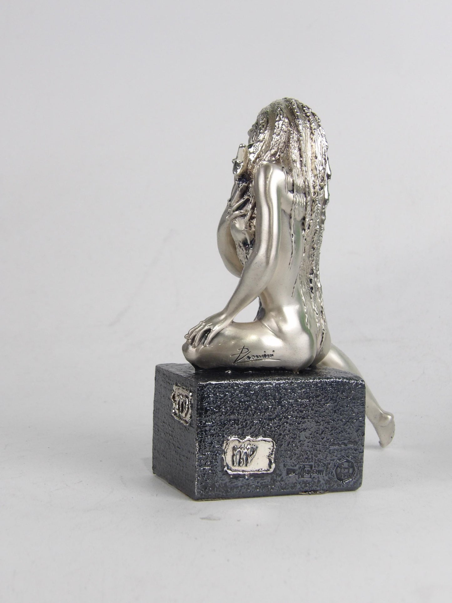 Silver-Coated Resin Zodiac Sign “Virgo” with Black Finish