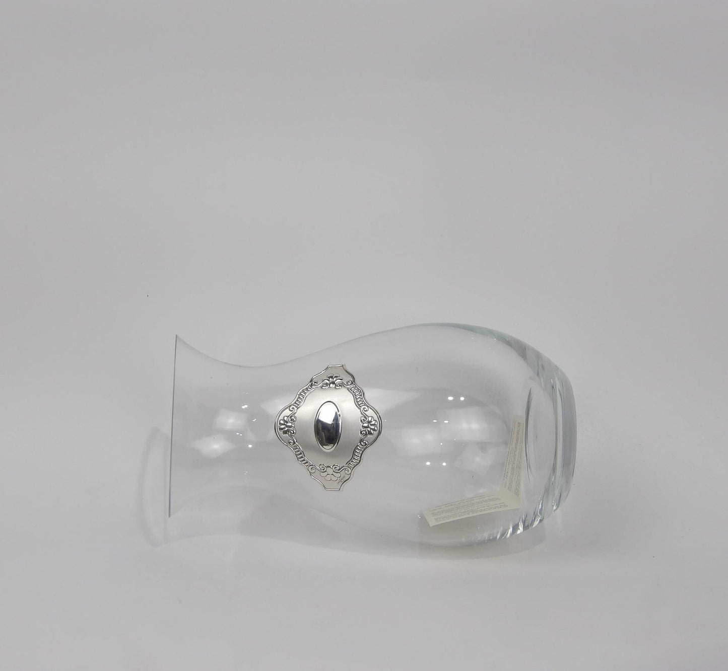 Jarrón de cristal hecho a mano con laminado plateado