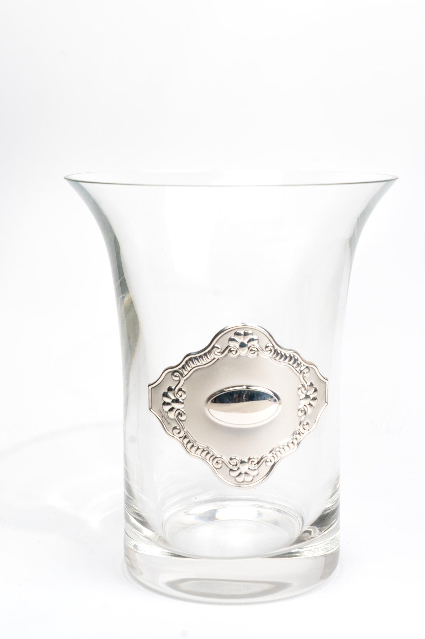 Crystal Vase With Silver Laminate