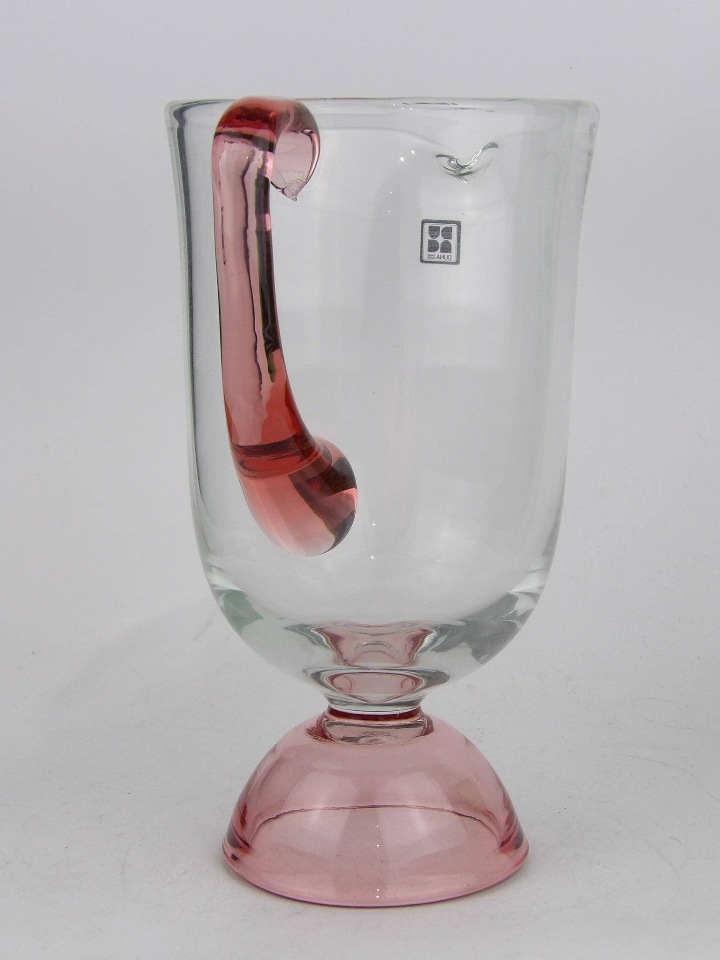 Glass Decanter with Pink Base & Holder: A Touch of Elegance for Your Table