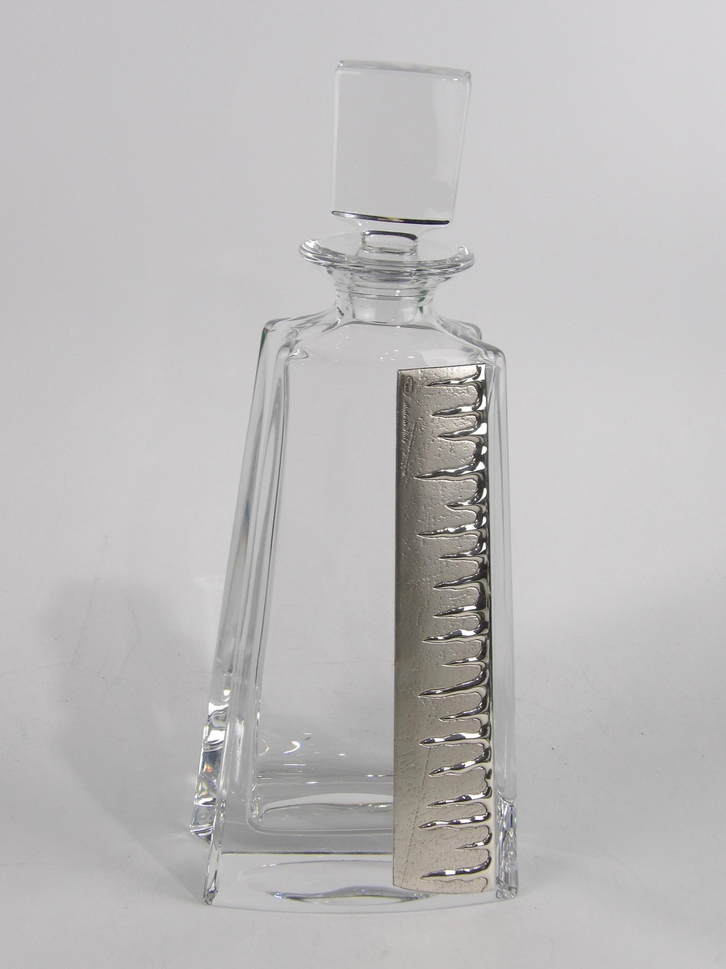 Silver Coated Bilaminate Crystal Decanter