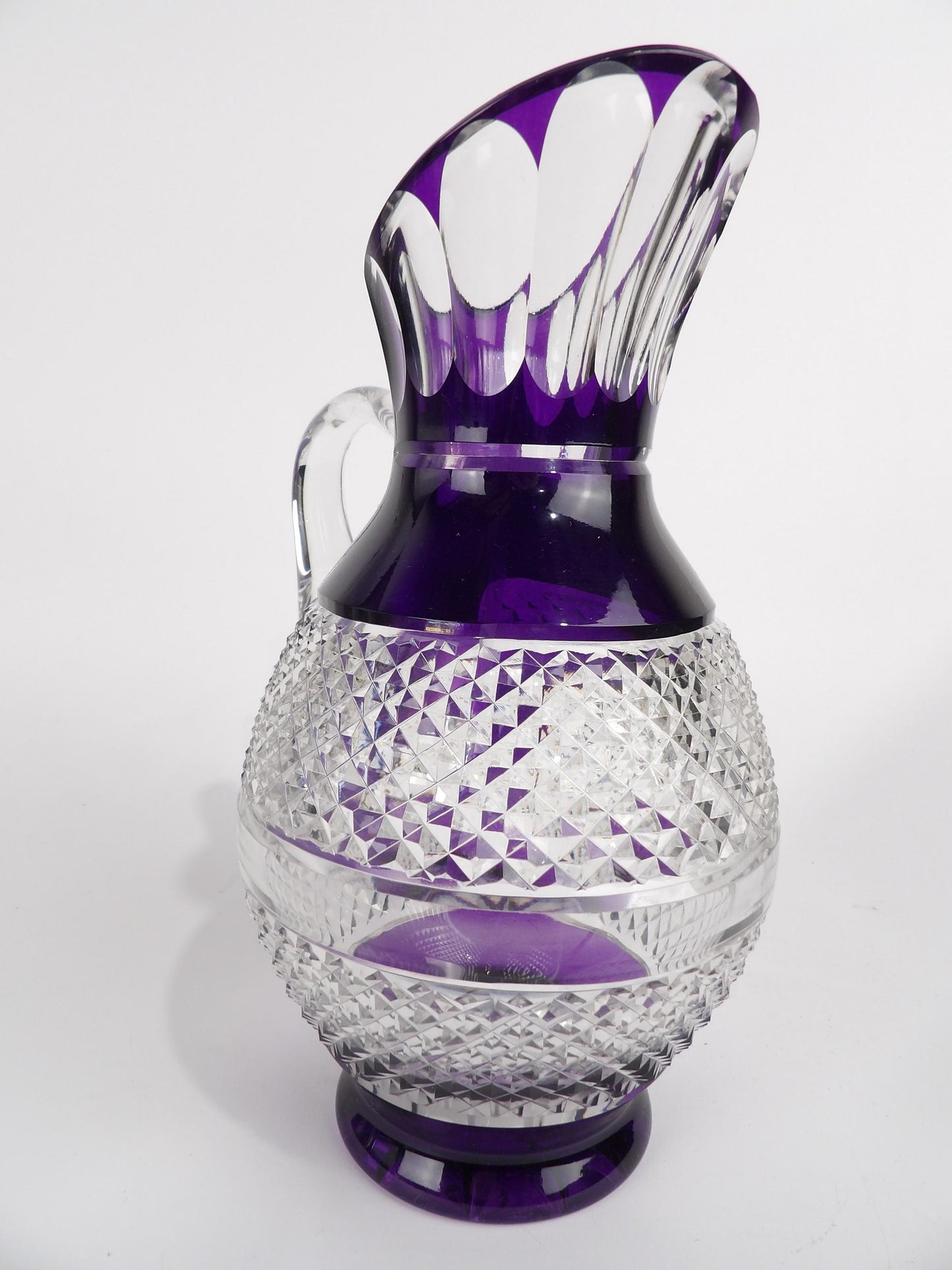 Handmade Crystallite Bohemia Violet Crystal Pitcher