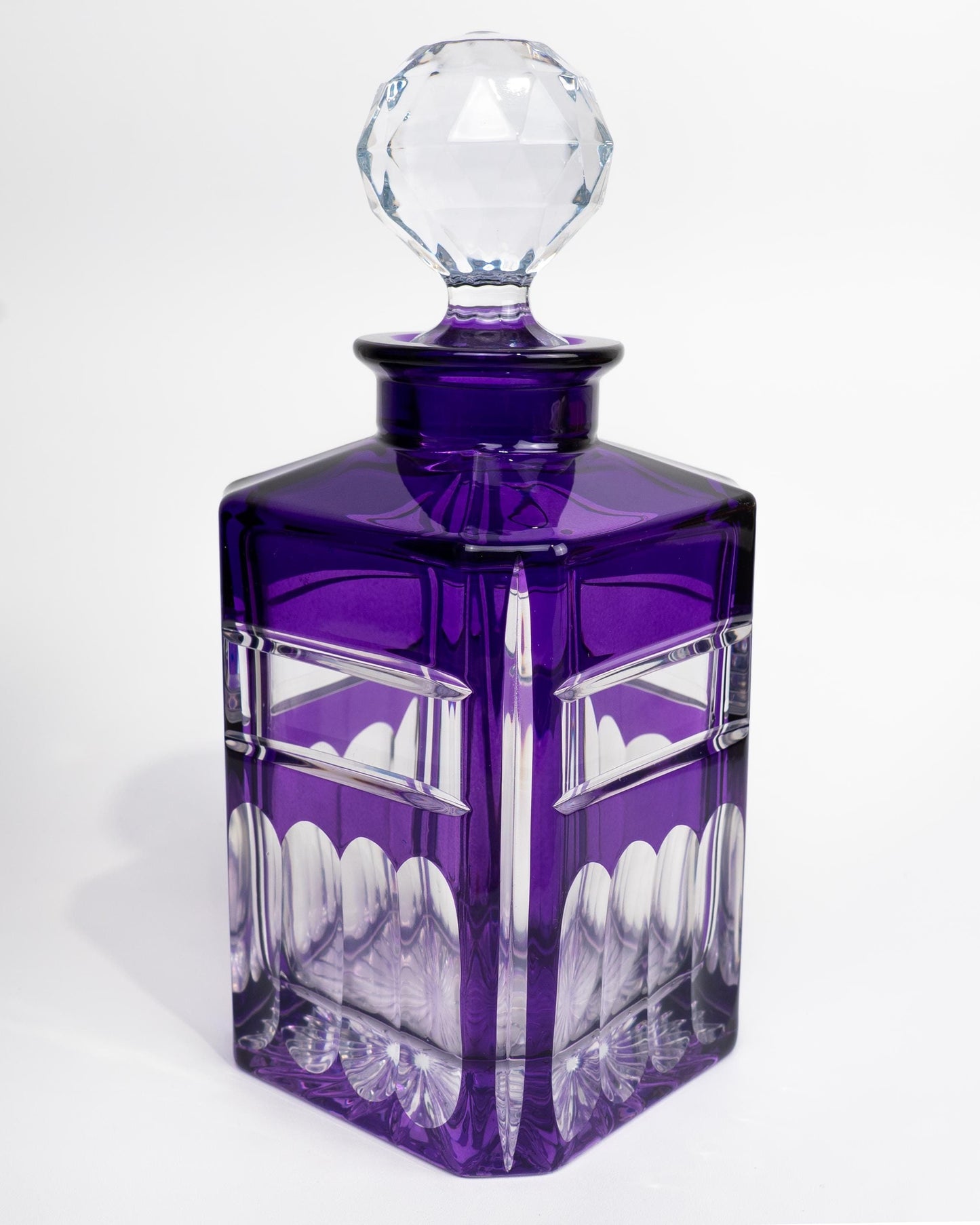 Handmade in Italy by an artisan at Linea Argenti – Bohemia Purple/Violate Decanter with Glass Ball Lid