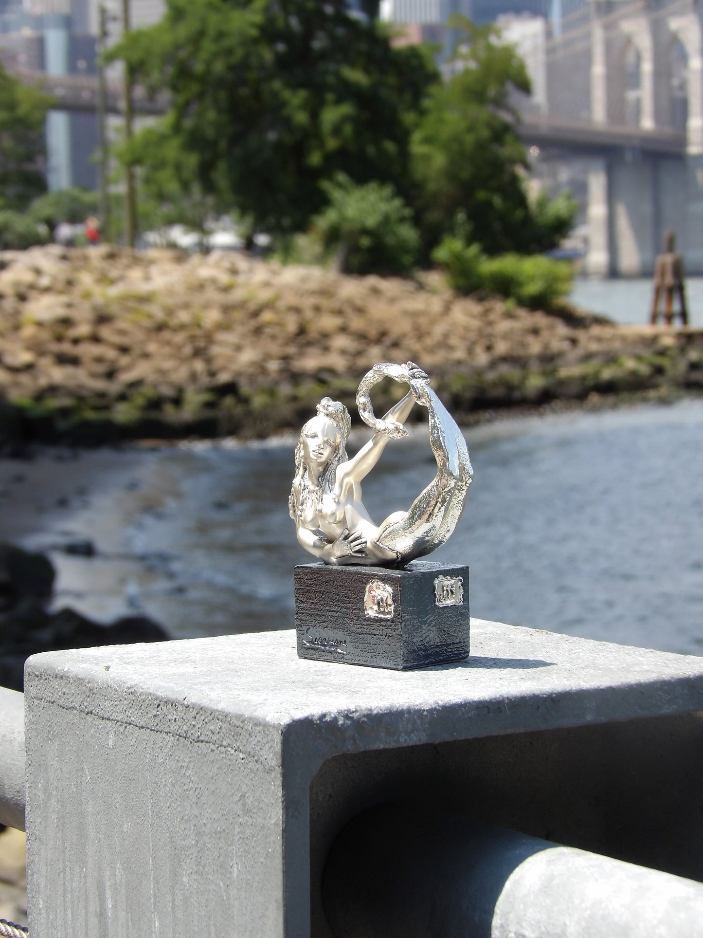 Silver-Coated Resin Zodiac Sign “Scorpio” with Black Finish