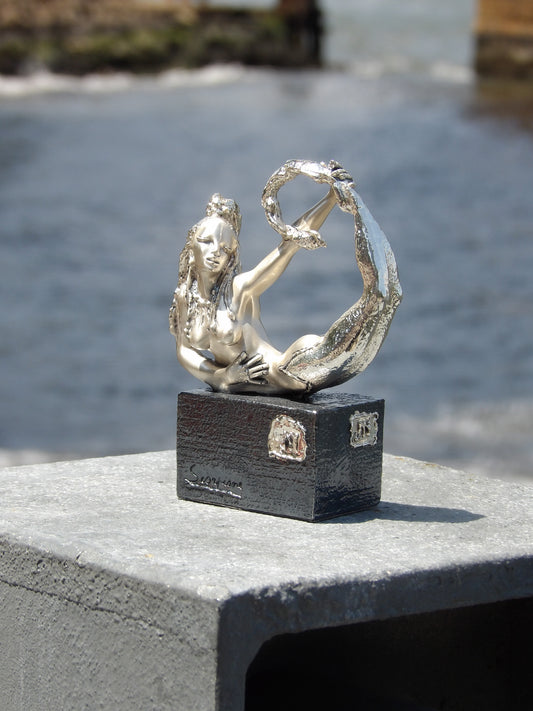Silver-Coated Resin Zodiac Sign “Scorpio” with Black Finish