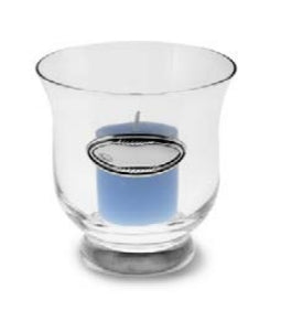 Clear Crystal Candle holder with silver coated bilaminate