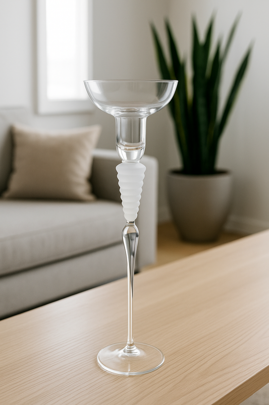 Clear glass candle holder