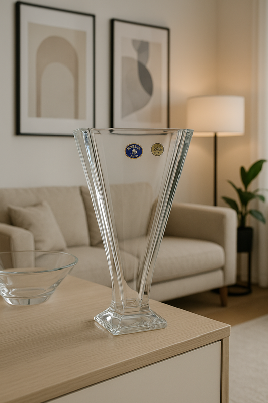 Crystal Bohemia Vase with Twist Decoration