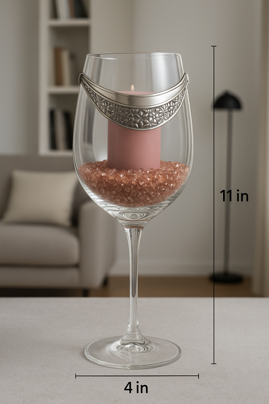 Crystal Candel Holder with silver coated bilaminate
