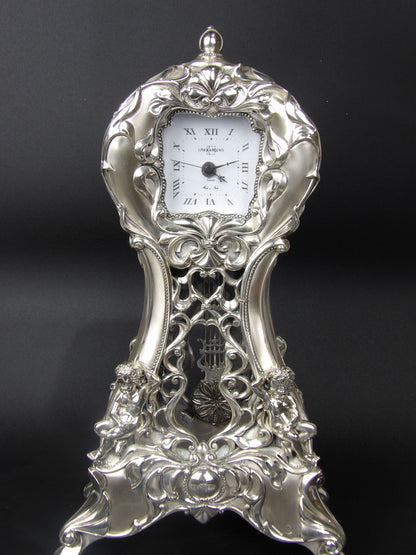 Baroque Style Pendulum in Silver Resin - Timeless Elegance and Ornate Design