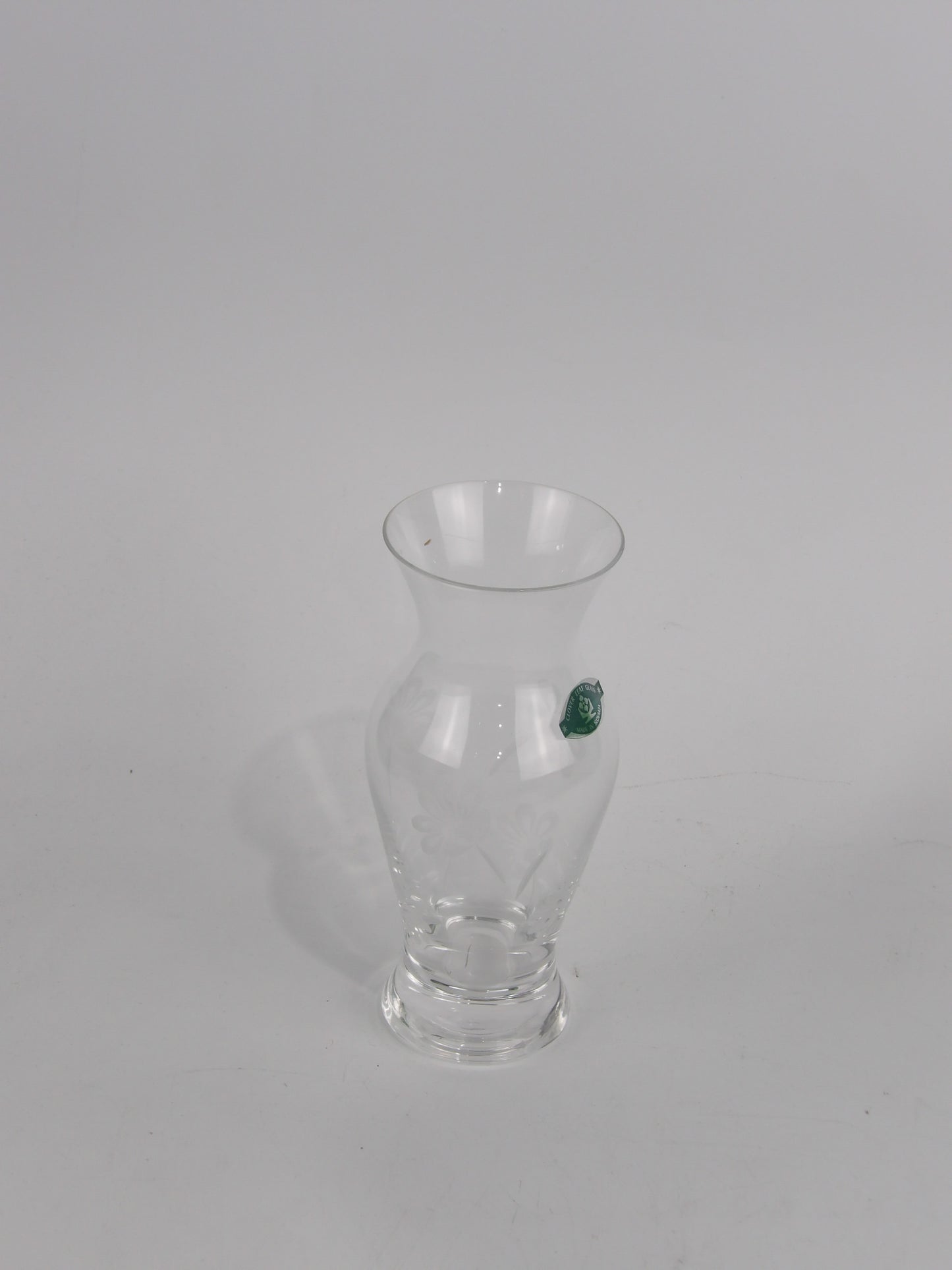 Bohemia handmade Clear Glass Vase with Flowers Design