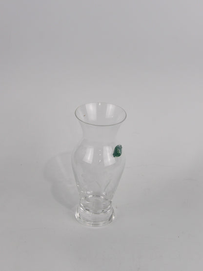 Bohemia handmade Clear Glass Vase with Flowers Design