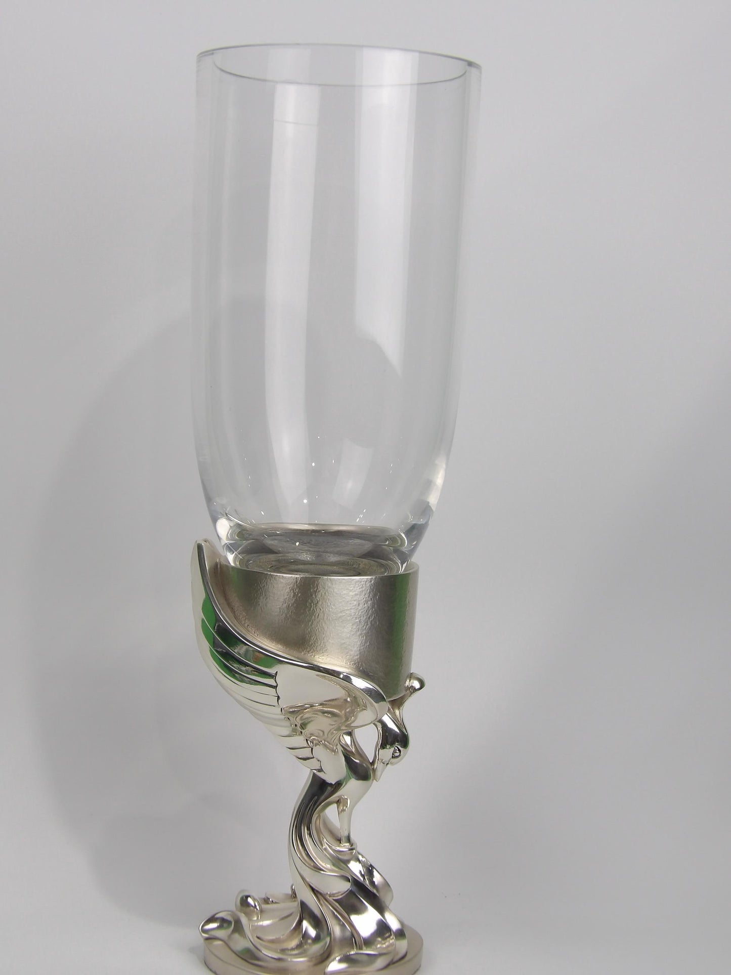Crystal Vase on a silver goose