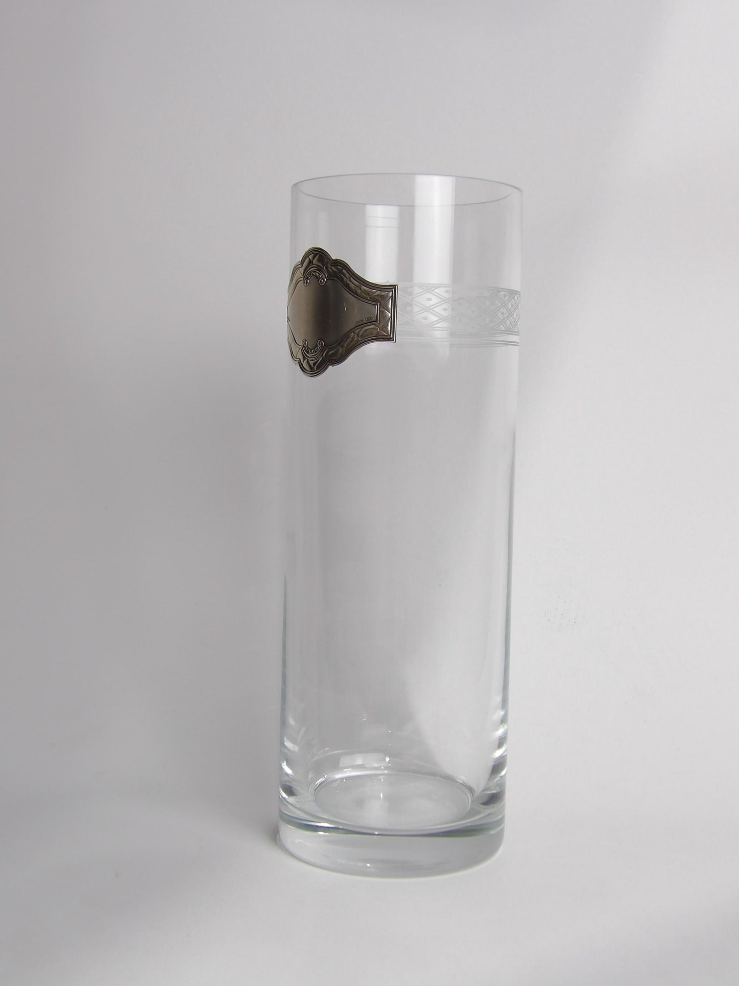 Crystal VASE  with  decoration in silver-coated bilaminate