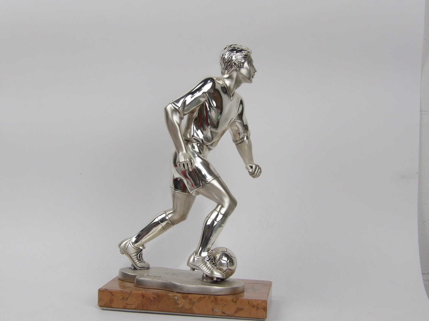 Silver-Coated 'Trades' Sculpture on Mahogany Base - Elegant Tribute to Craftsmanship