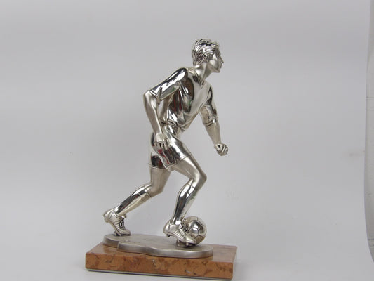 Silver-Coated 'Trades' Sculpture on Mahogany Base - Elegant Tribute to Craftsmanship