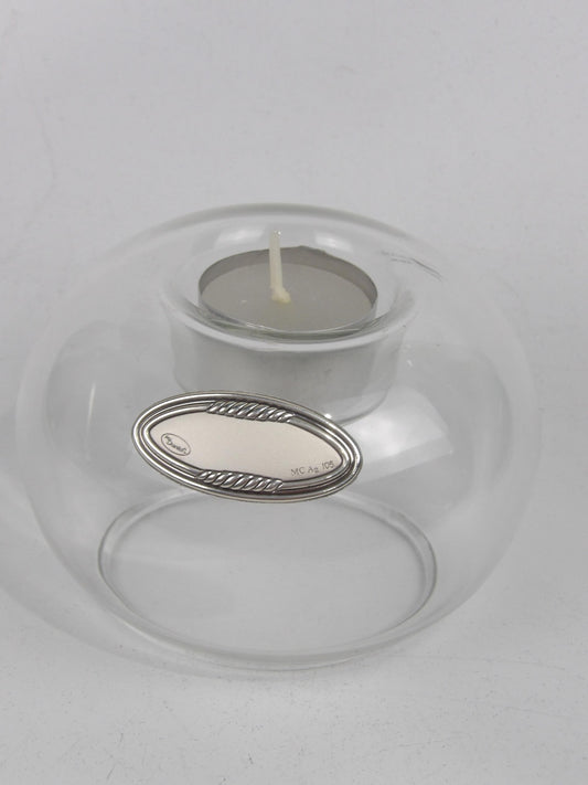 Crystal handmade Candel holder with silver coated bilaminate