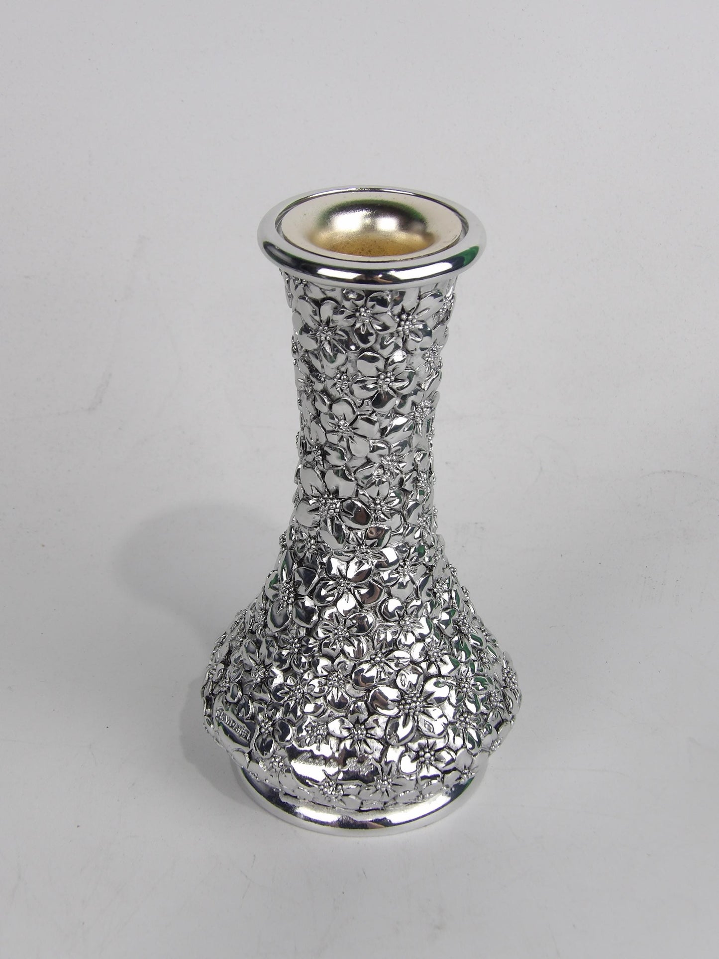 Silver Resin Candle Holder with sunflower-style